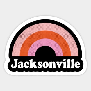 Jacksonville, Florida - FL Retro Rainbow and Text Sticker
